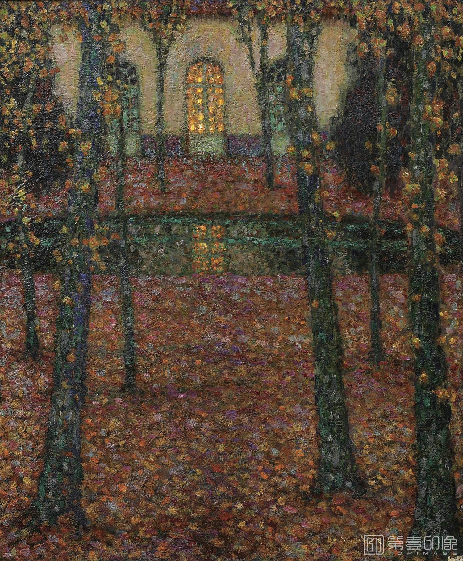 油画-BASSINDETRIANONàL'AUTOMNE